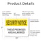Signmission These Premises Are Alarmed OSHA Security Notice Sign, Plastic, 10in W x 7in L, 2PK OS-2PACK-SN-P-710-L-11650 - alternate 5
